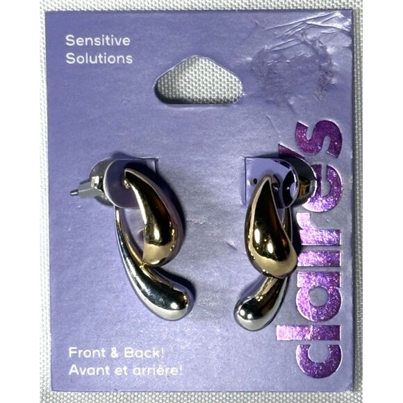Claire's Front And Back Two Tone Earrings NWT - Picture 1 of 2